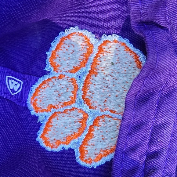 Deep purple Clemson baseball cap w embroidered orange paw - Picture 12 of 14